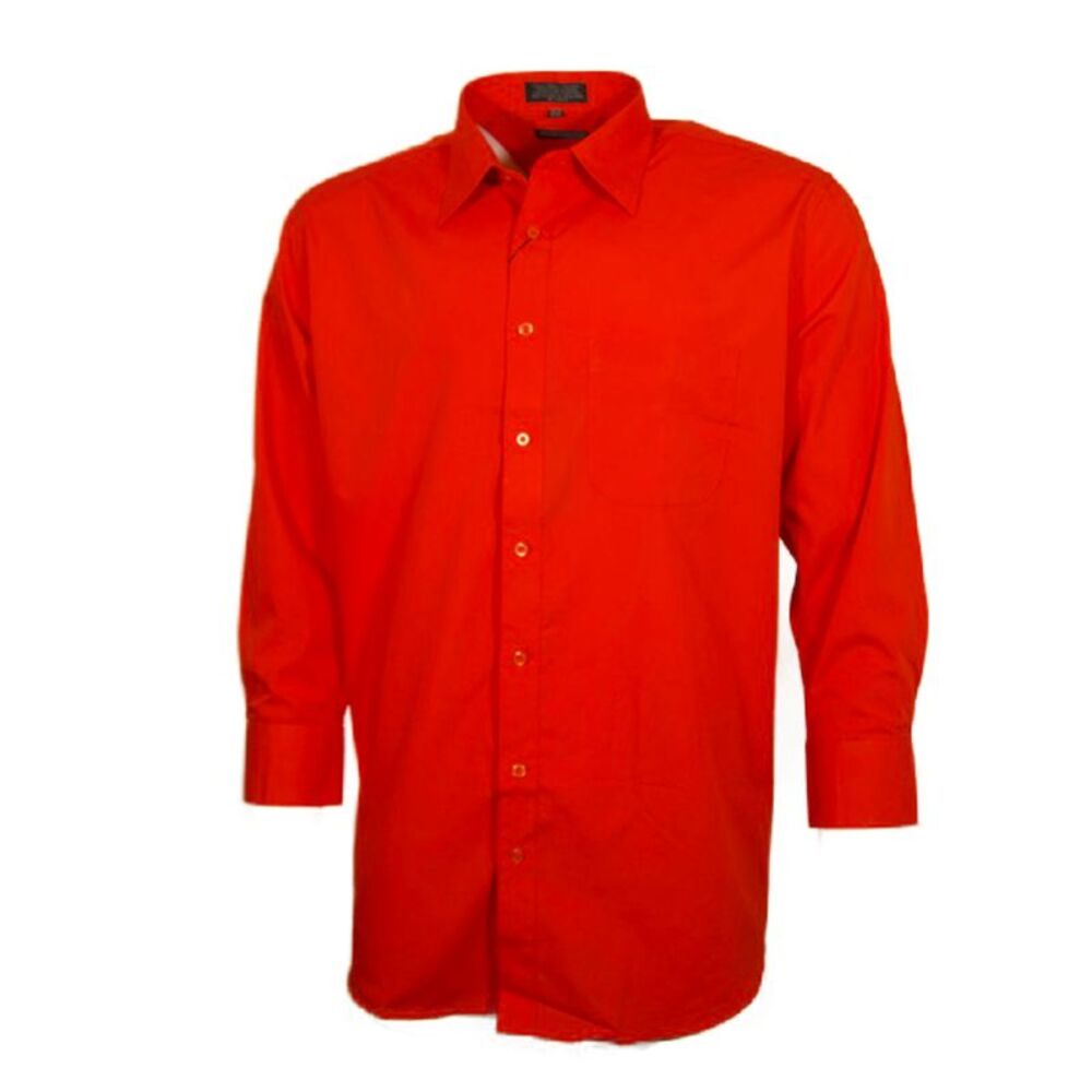 Men's Dress Shirt Long Sleeve Button Up Solid Formal Front Pocket Classic Shirt